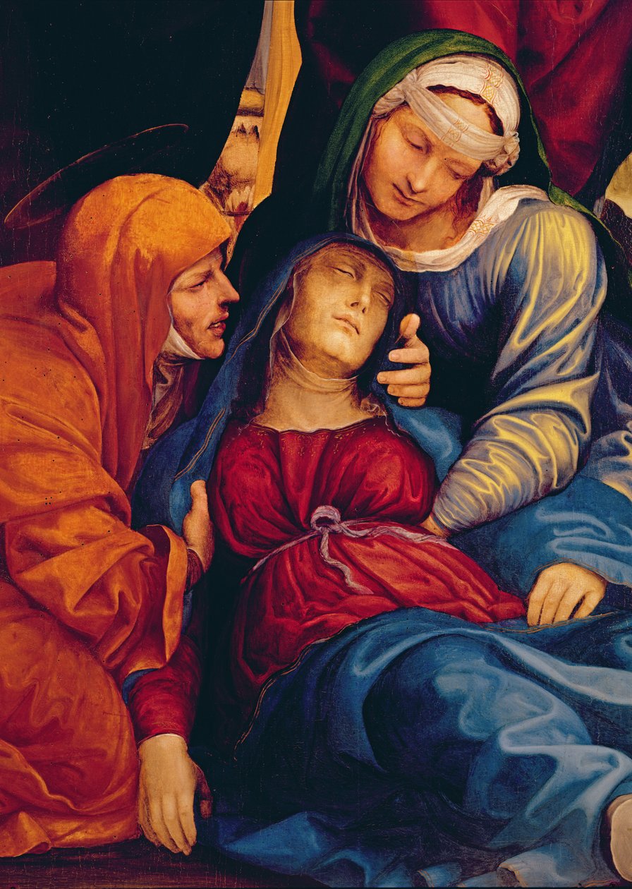 A lerakódás részlete (oltárkép), amely Madonna elájulását mutatja alkotó: Giovanni Antonio Bazzi Sodoma
