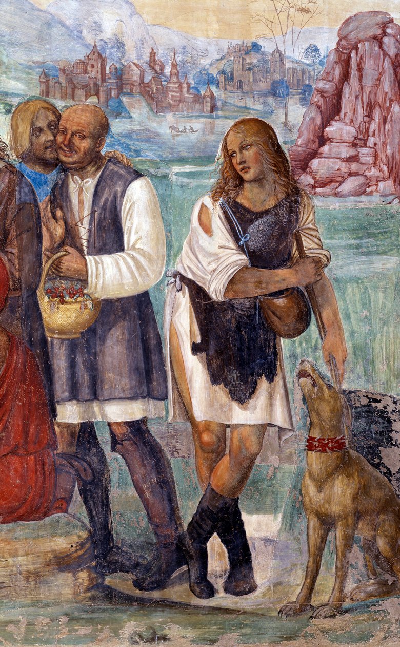 Hogyan tanítja Benedek a szent tant az őt meglátogató parasztoknak? Antonio Bazzi dit il Sodoma (1477 - 1549) kolostor részletfreskója Nursie-i Szent Benedek (480 - 567) életútját meséli el, a Benedek-rend alapítója 1503 - alkotó: Giovanni Antonio Bazzi Sodoma