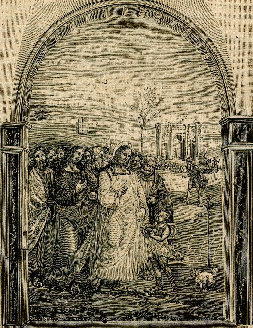 Kenyér- és halszaporítás, Sodoma freskója (1477-1549), Sant