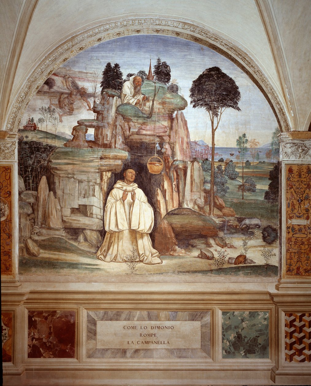 A démon megtöri a harangot – A démon megtöri a kolostor harangfreskóját Antonio Bazzi dit il Sodoma (1477 - 1549), amely Nursie-i Szent Benedek (480 - 567) életét meséli el, a Bencés Rend alapítója 1503 - 1508. a Monte Olivet alkotó: Giovanni Antonio Bazzi Sodoma