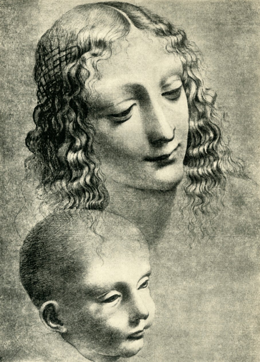 A Szűz és a Gyermek fejei, c1492-1494, 1943. alkotó: Giovanni Antonio Boltraffio