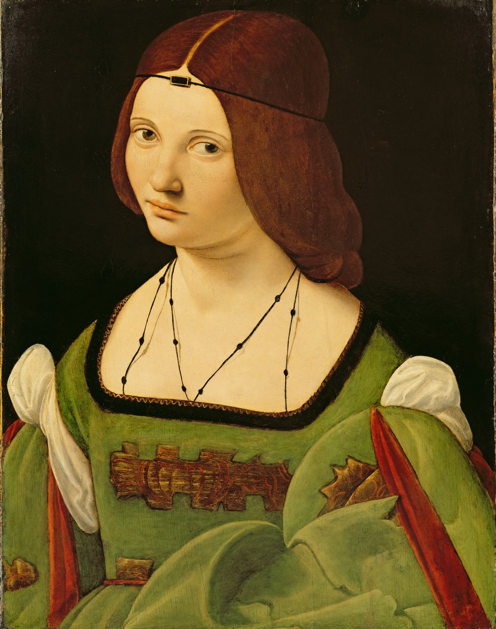 Hölgy portréja (tisztítás előtt) (olaj a panelen) (lásd: 130358) alkotó: Giovanni Antonio Boltraffio