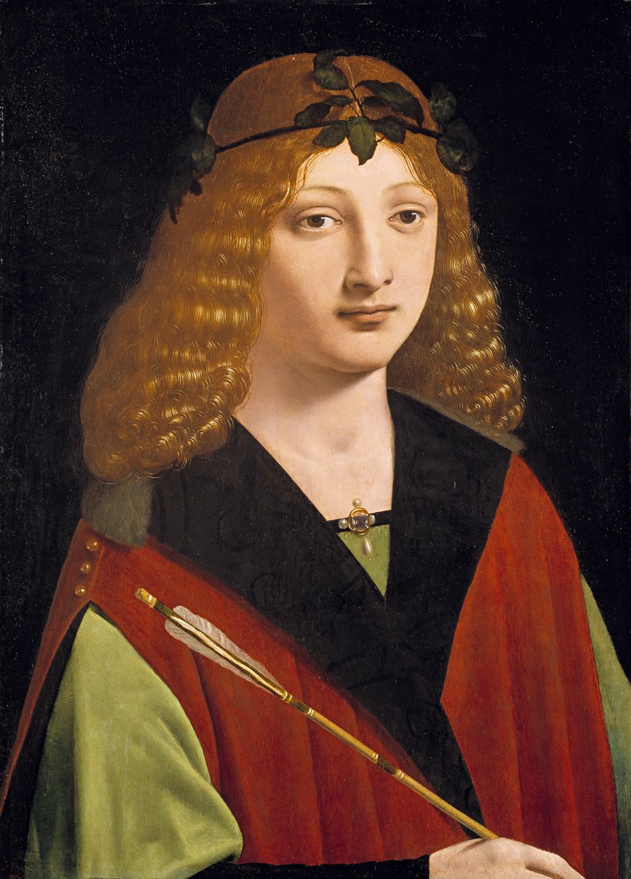 Egy nyilat tartó fiatal portréja, 1500-10 körül (olaj, tábla) alkotó: Giovanni Antonio Boltraffio
