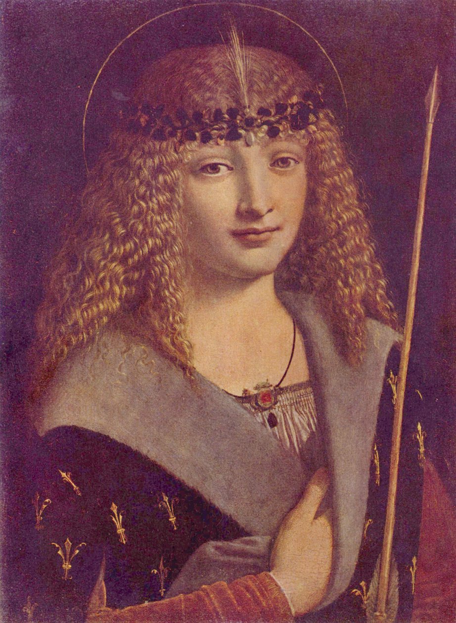 Egy fiú portréja Szent Sebestyénként alkotó: Giovanni Antonio Boltraffio