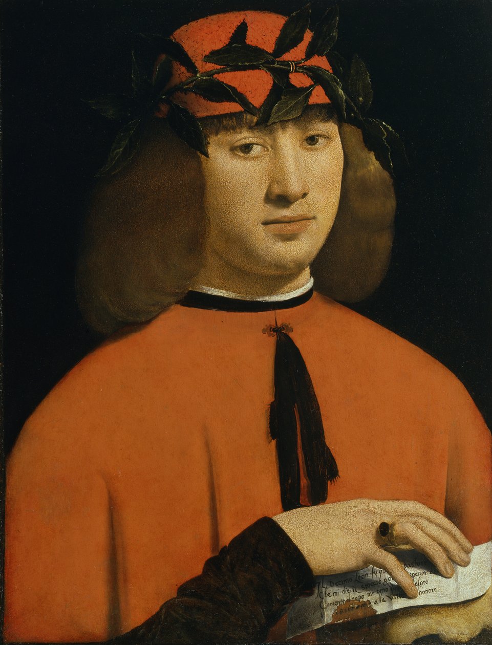 Fiatal férfi portréja, 1500 körül (olaj, tábla) alkotó: Giovanni Antonio Boltraffio