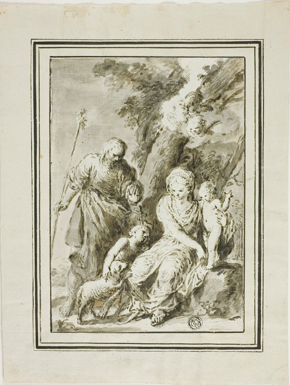 Szent Család és Keresztelő Szent János alkotó: Giovanni Antonio Burrini