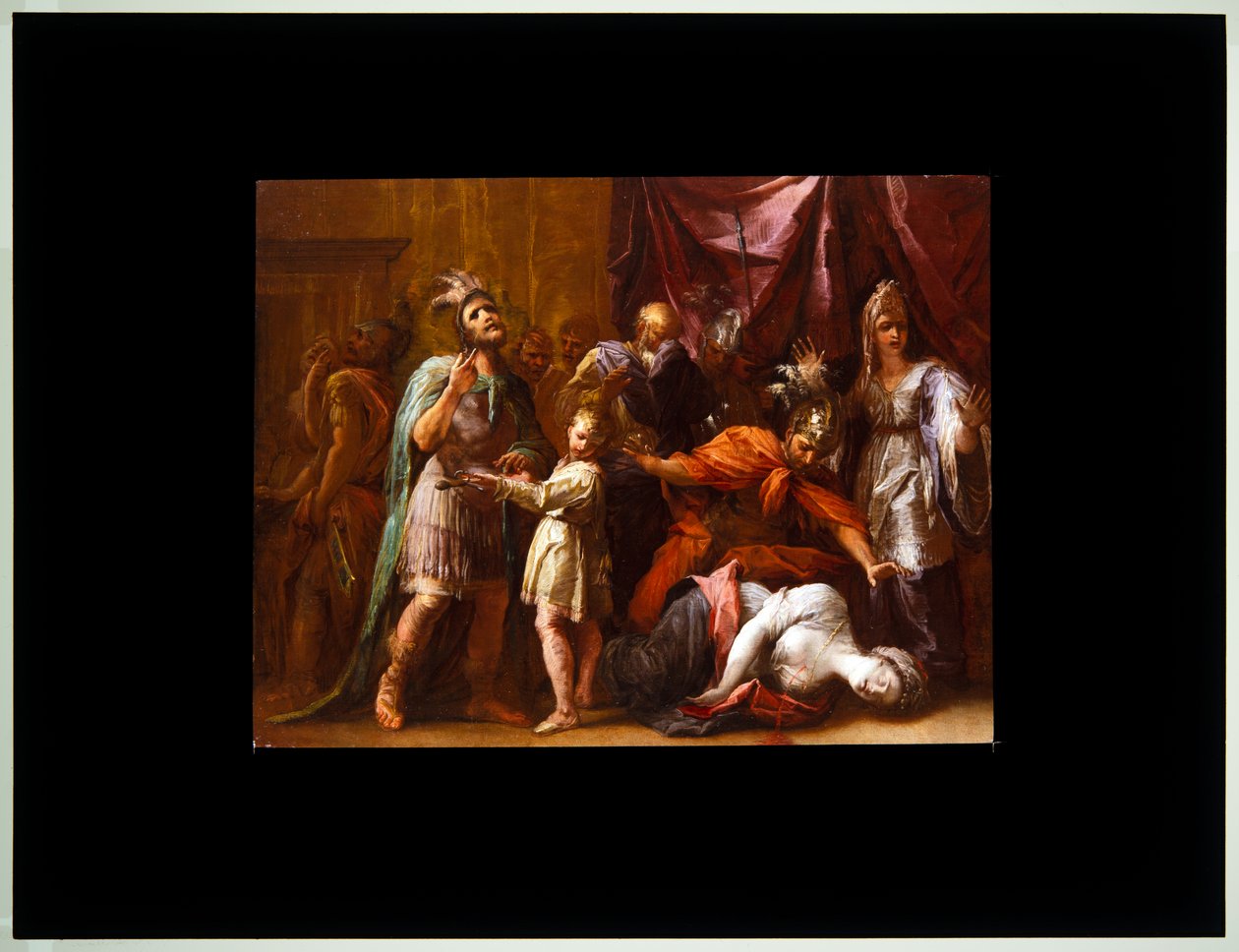 Lucretia halála (vászon) alkotó: Giovanni Antonio Burrini or Burino