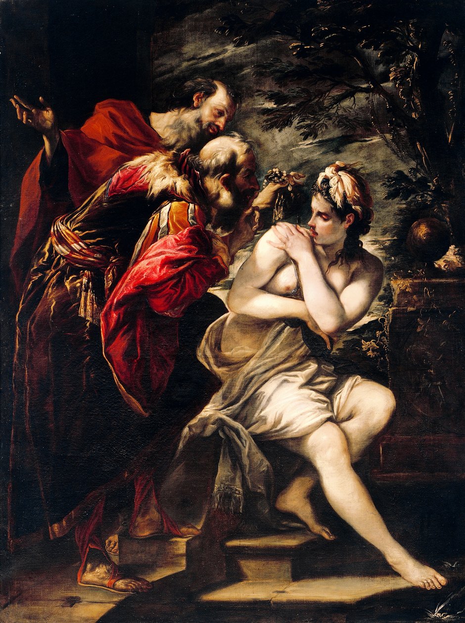 Susanna and Elders, Giovanni Antonio Burrini (1656-1727), olaj, vászon alkotó: Giovanni Antonio Burrini or Burino