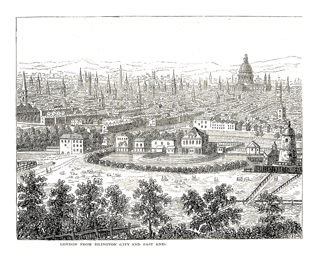 London Islington Cityből és East Endből. Canaletti nézetéből, 1753-ban alkotó: Giovanni Antonio Canal