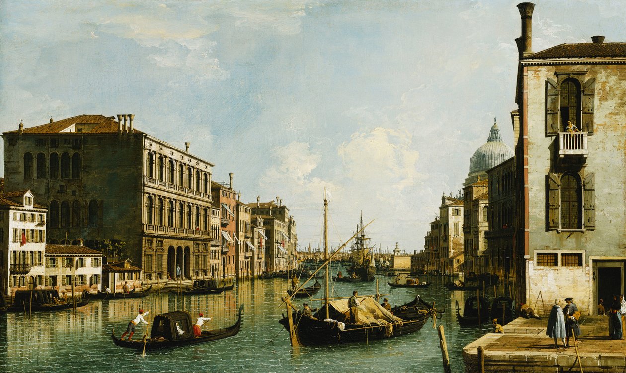 A Canal Grande, Velence, keletre nézve a Campo S. Vio felől, alkotó: Giovanni Antonio Canal