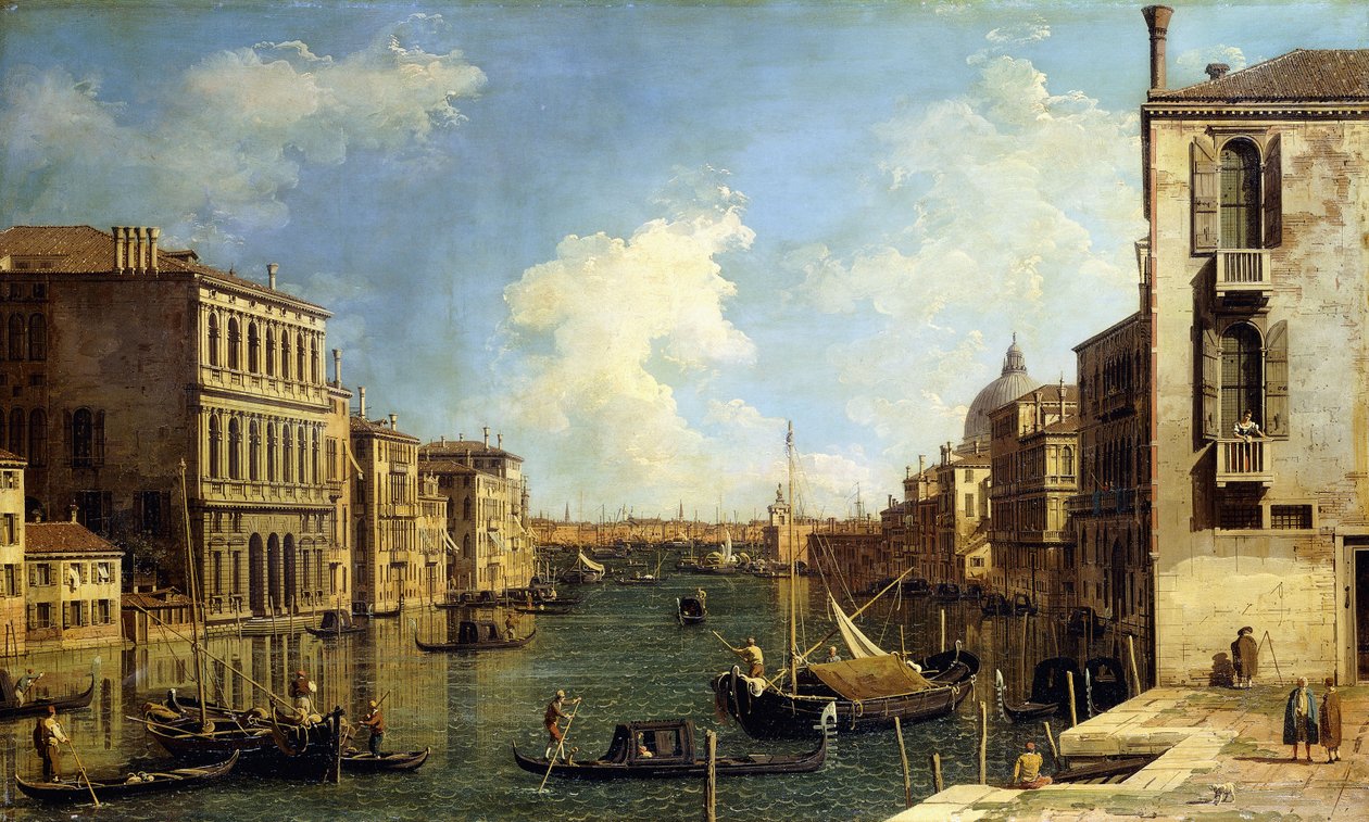 A Canal Grande, Velence, keletre nézve a Campo di San Vio-tól, alkotó: Giovanni Antonio Canal