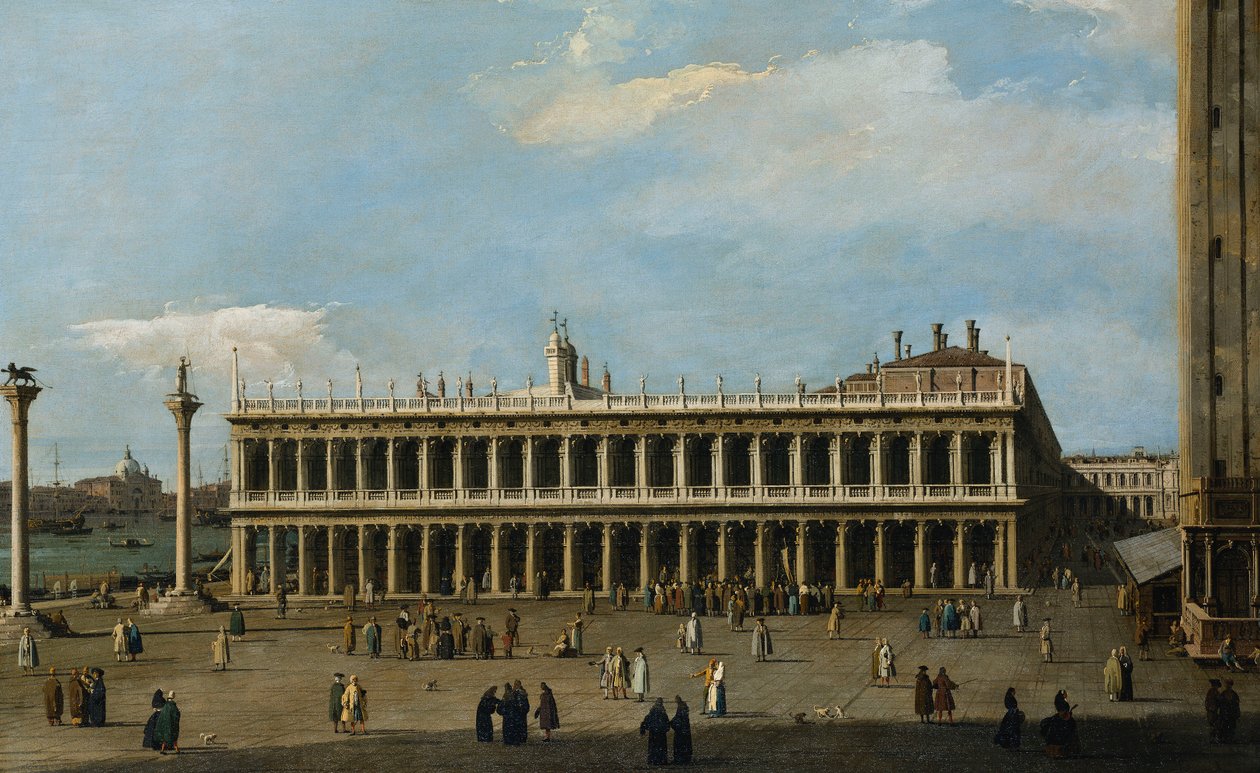 A könyvtár és a velencei Piazzetta a Dózse-palotából, alkotó: Giovanni Antonio Canal