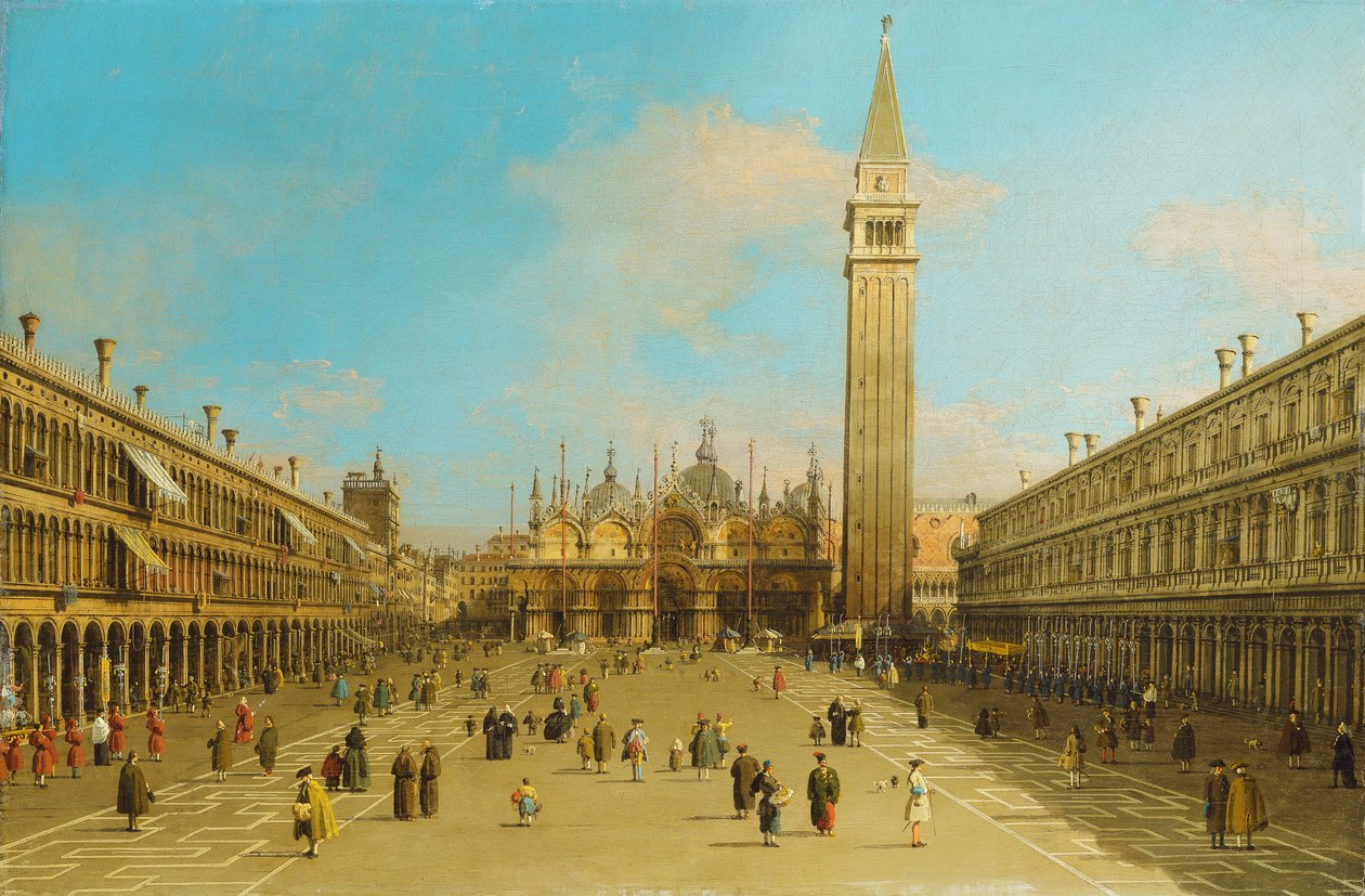 A velencei Piazza San Marco, keletre néz, alkotó: Giovanni Antonio Canal