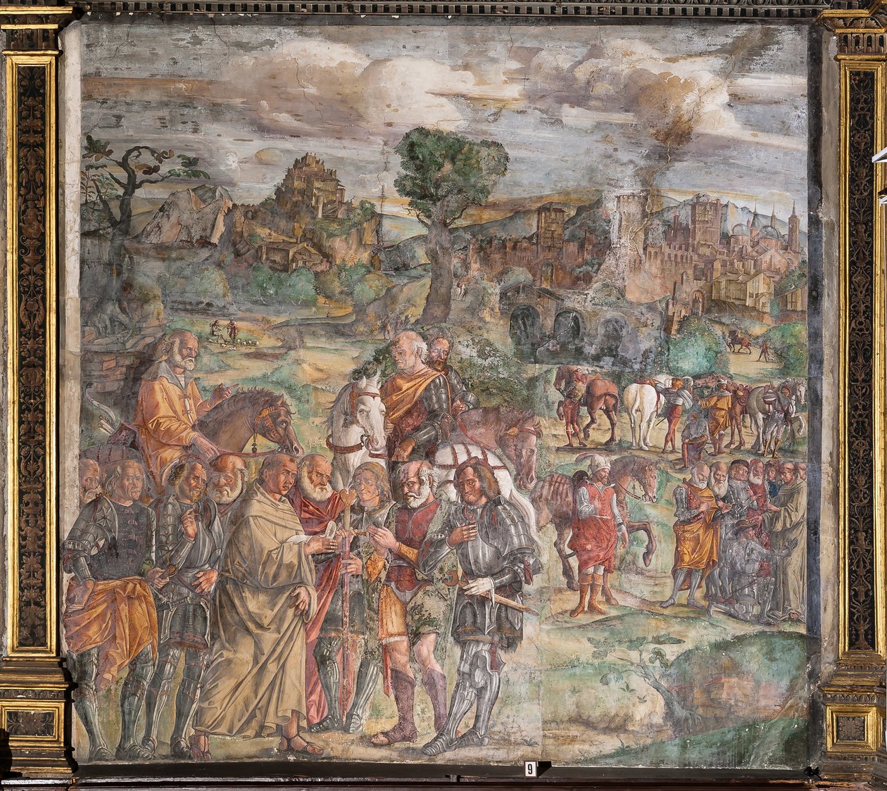 Szent Antal ezzelino zsarnokkal szemben Veronában, a Szent Iskolában alkotó: Giovanni Antonio Corona