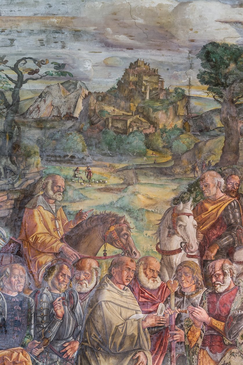 Szent Antal szemben a zsarnokkal Ezzelino Veronában, részlet a Szent Iskoláról, 2196790 részlet alkotó: Giovanni Antonio Corona