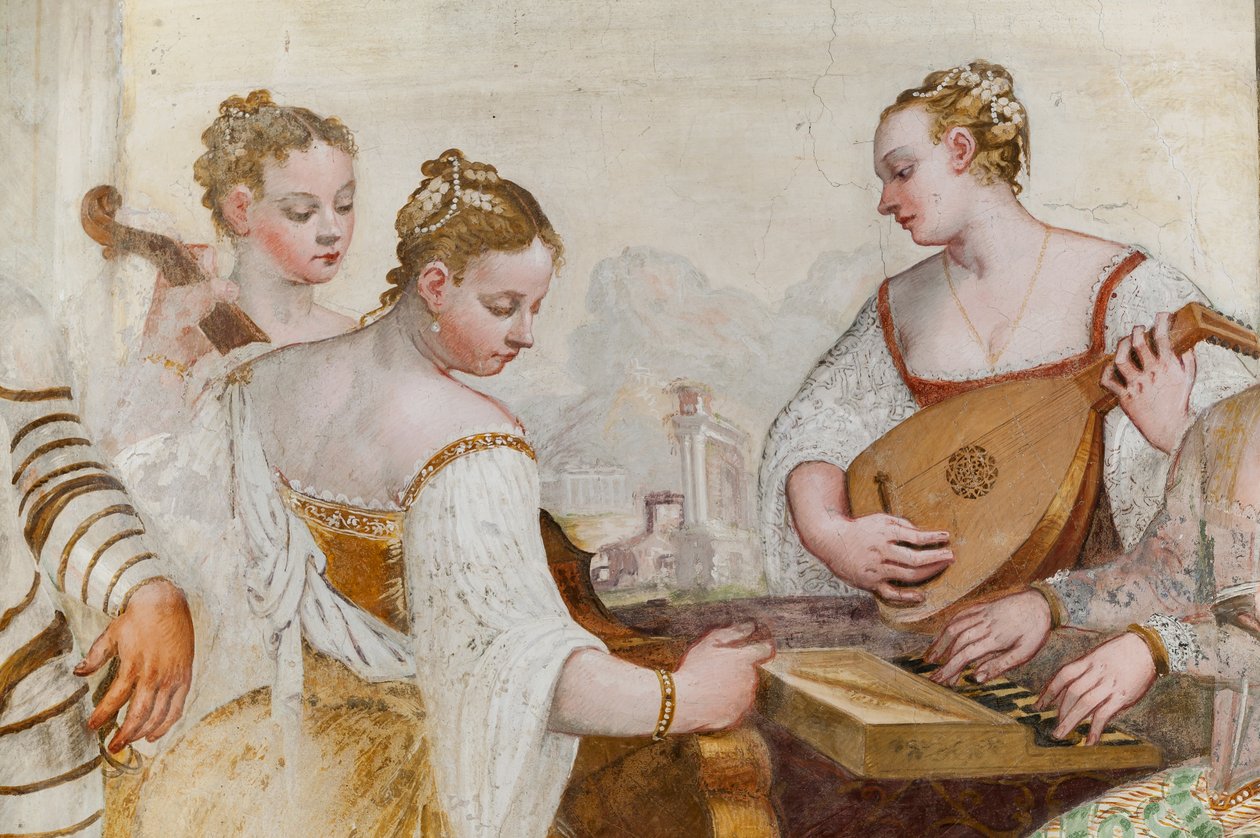 Udvari hölgyek, A koncert részlete, Főterem, 1570 körül (freskó) alkotó: Giovanni Antonio Fasolo