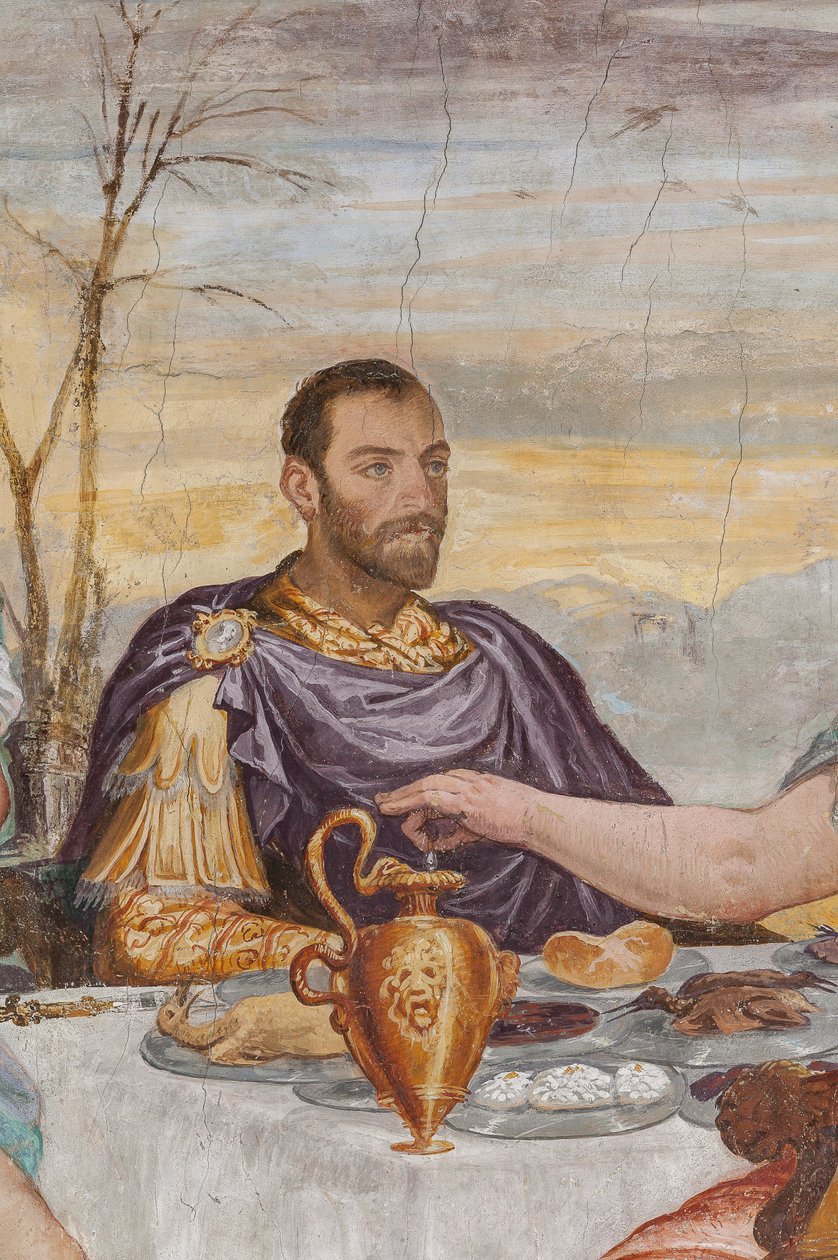 Részlet a Kleopátrai lakomából, Kandalló szoba, 1560-65 körül (freskó) alkotó: Giovanni Antonio Fasolo