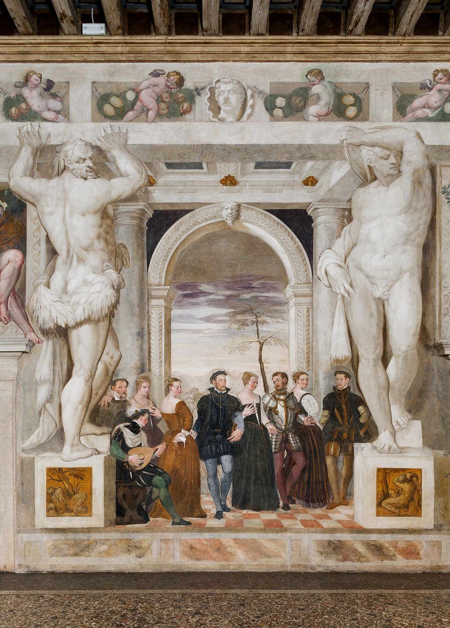 Meghívó a táncba, nagyterem, 1570 körül (freskó) alkotó: Giovanni Antonio Fasolo