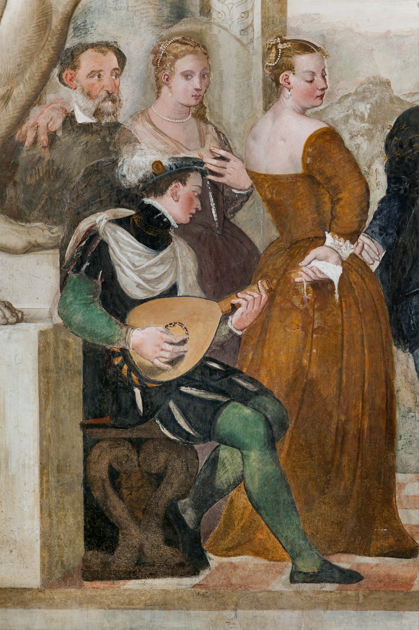 Meghívó a táncba, nagyterem, 1570 körül (freskó) alkotó: Giovanni Antonio Fasolo