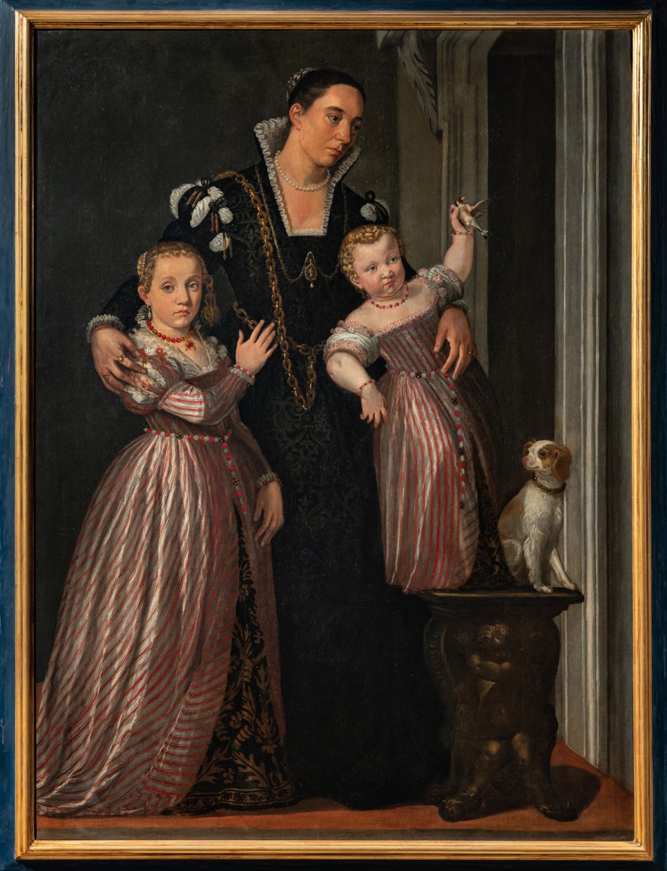 Paola Bonanome Gualdo portréja lányaival, Laurával és Virginiával alkotó: Giovanni Antonio Fasolo