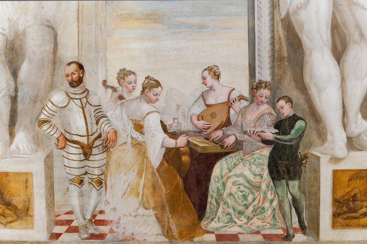 A koncert, nagyterem, 1570 körül (freskó) alkotó: Giovanni Antonio Fasolo