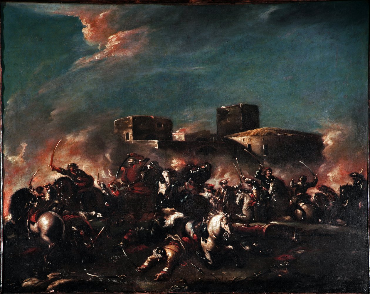 Giovanni Antonio Guardi (1699-1760) csatafestménye 18. századi Velencei Museo Correr alkotó: Giovanni Antonio Guardi