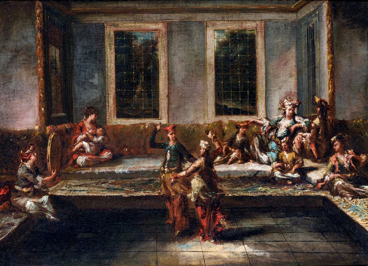 Páros tánc a háremben, Guardi, Giovanni Antonio (1699-1760). Olaj, vászon, mérete: 44x61,5 alkotó: Giovanni Antonio Guardi