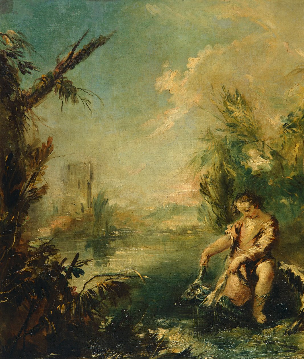 Tobias és Fish részlete alkotó: Giovanni Antonio Guardi