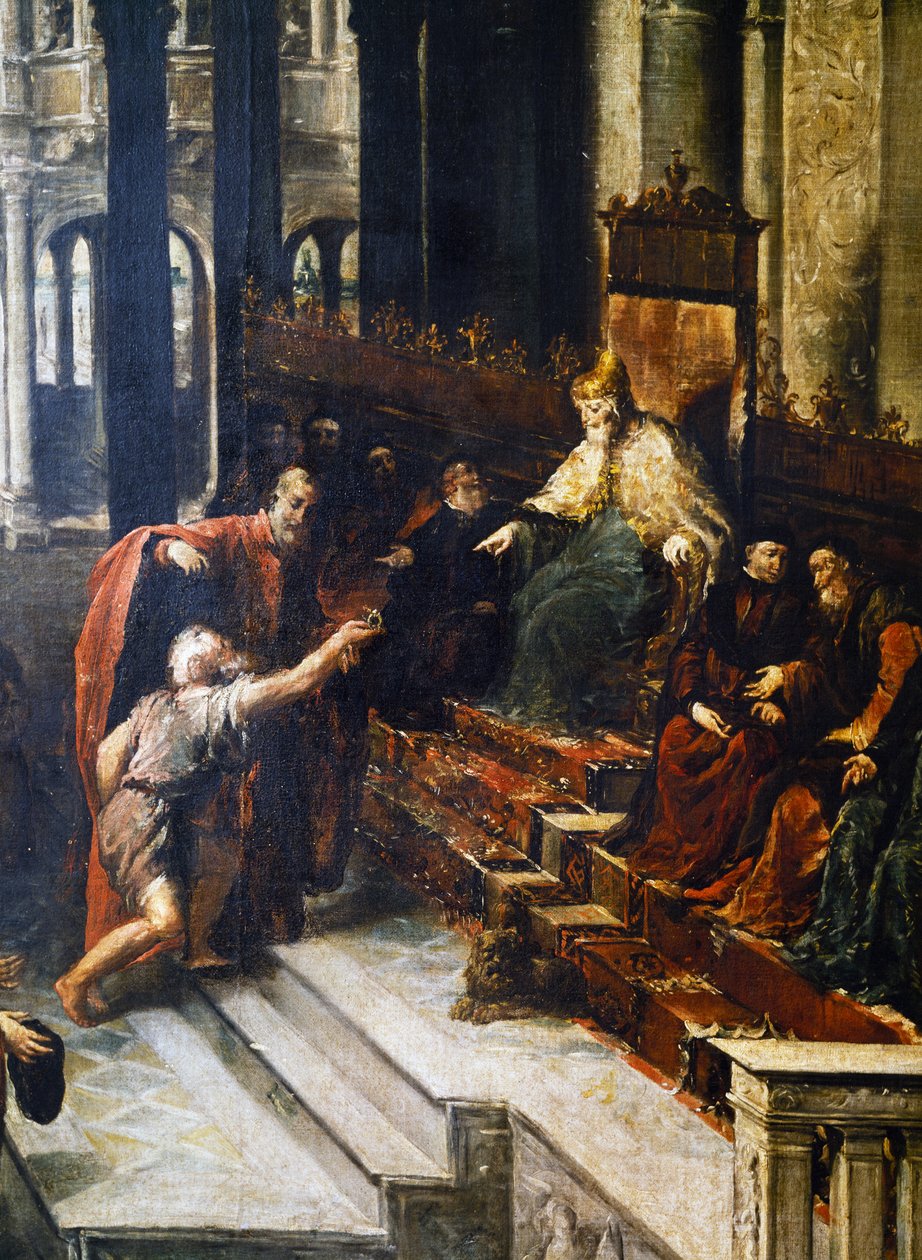 Halász, aki gyűrűt ad a velencei dózsának, Bartolomeo Gradenigonak alkotó: Giovanni Antonio Guardi