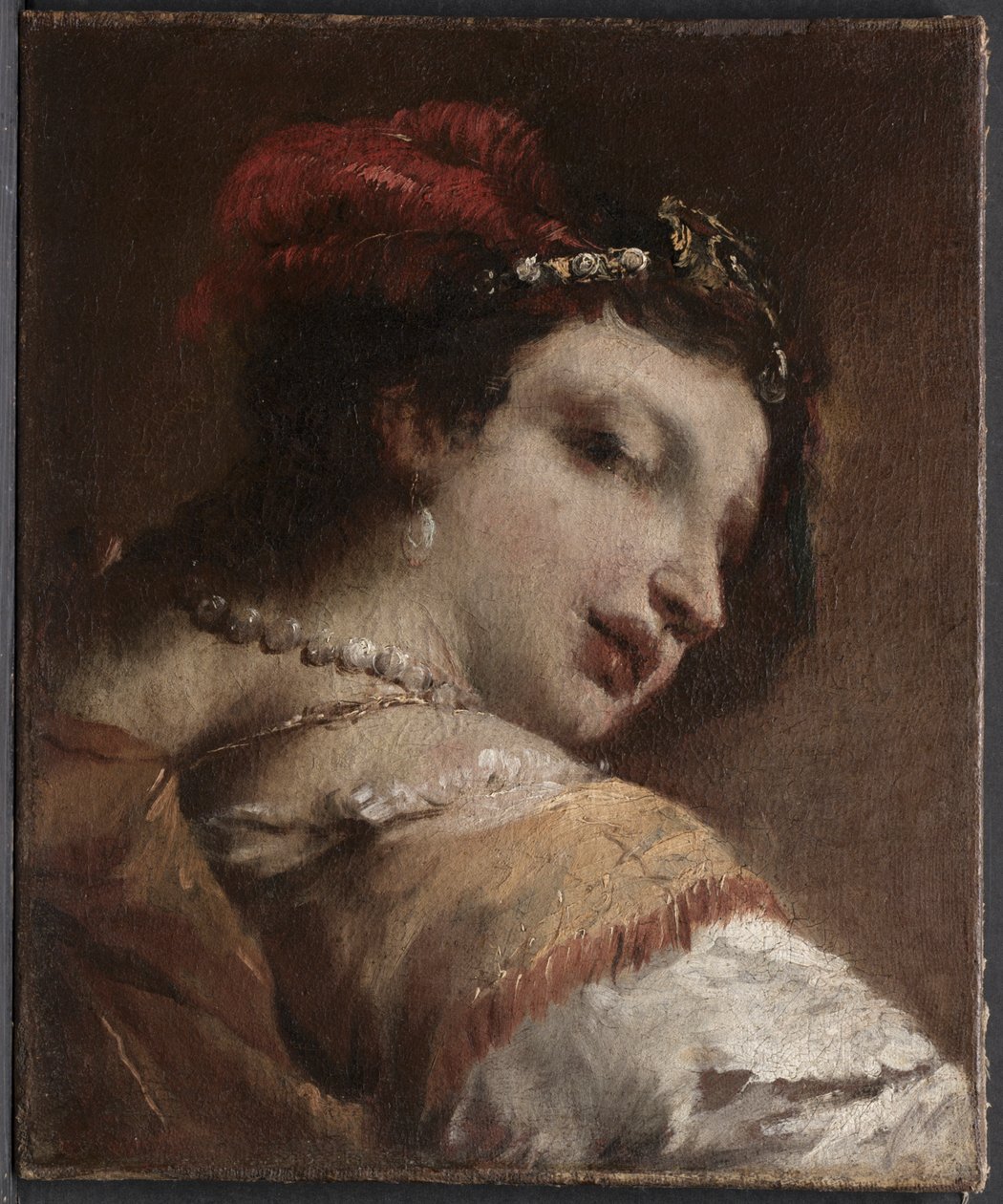Női fej, 1739 körüli (olaj, vászon) alkotó: Giovanni Antonio Guardi