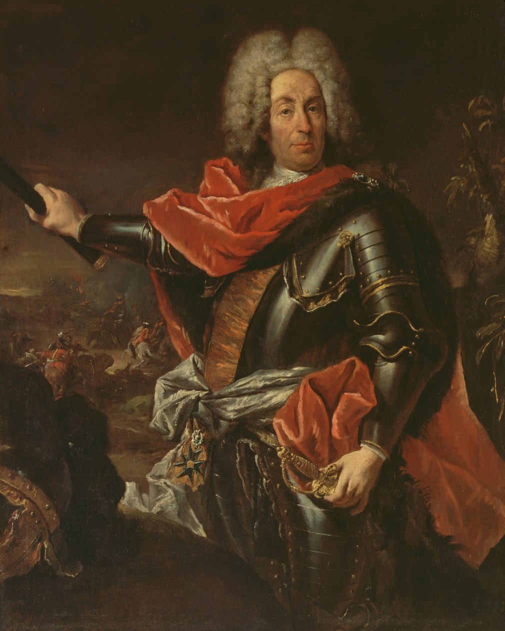 Mattia von Schulemburg marsall portréja (olaj, vászon) alkotó: Giovanni Antonio Guardi