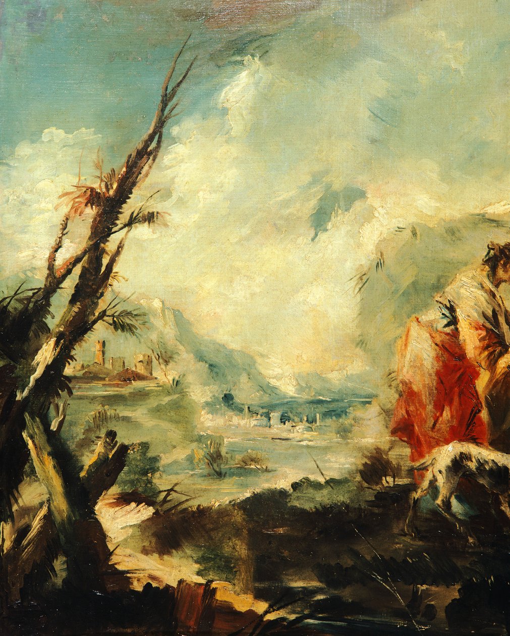 Giovanni Antonio Guardi (1699-1760) Tobias meggyógyítja az apját, részlet, Rafael arkangyal templom, Velence alkotó: Giovanni Antonio Guardi