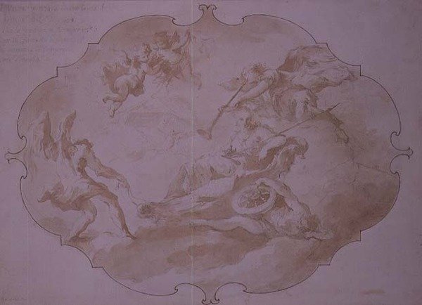 A katonai erény diadala, 1750 körül (toll és mosás) alkotó: Giovanni Antonio Guardi