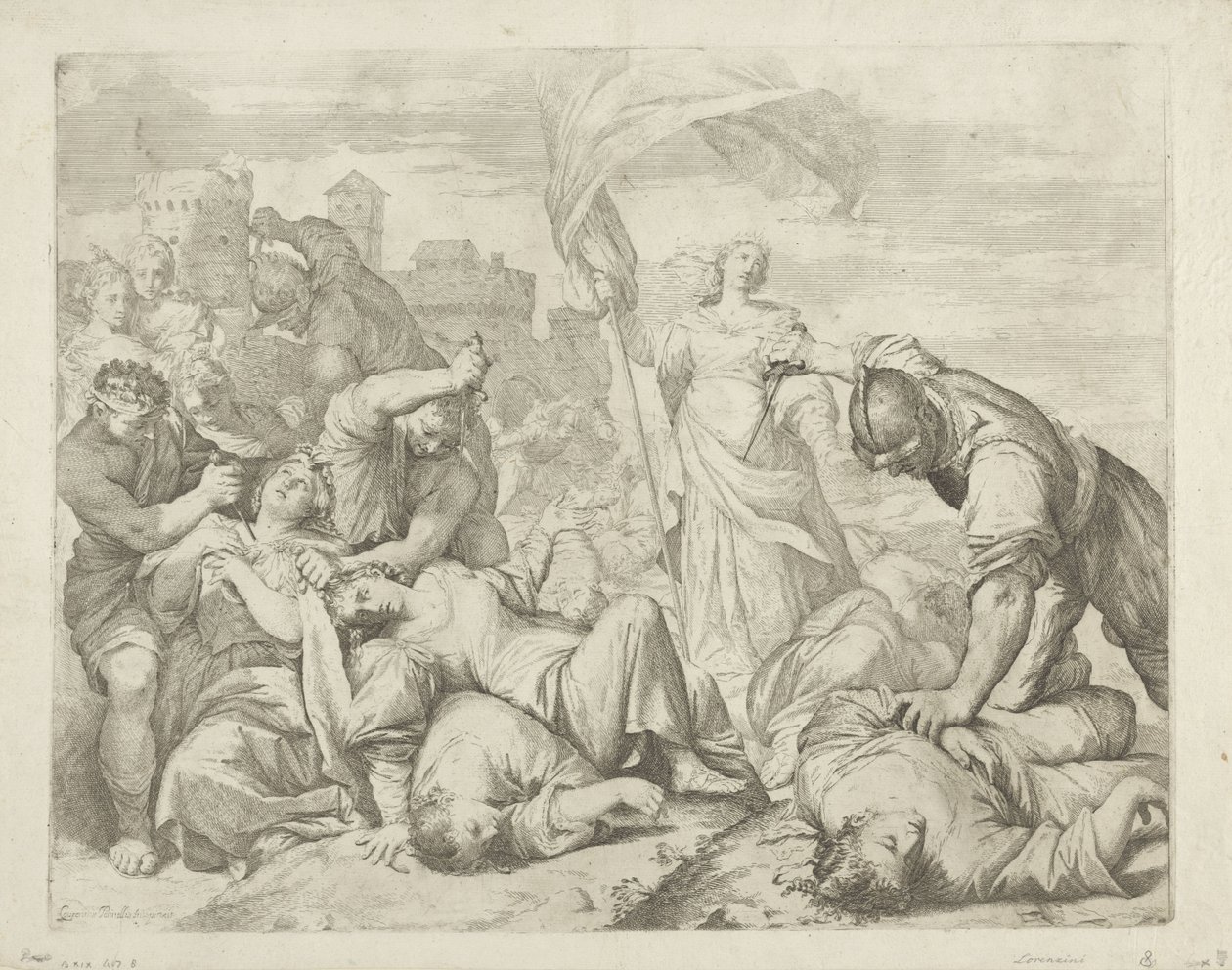 Szent Orsolya és társai mártíromsága alkotó: Giovanni Antonio Lorenzini
