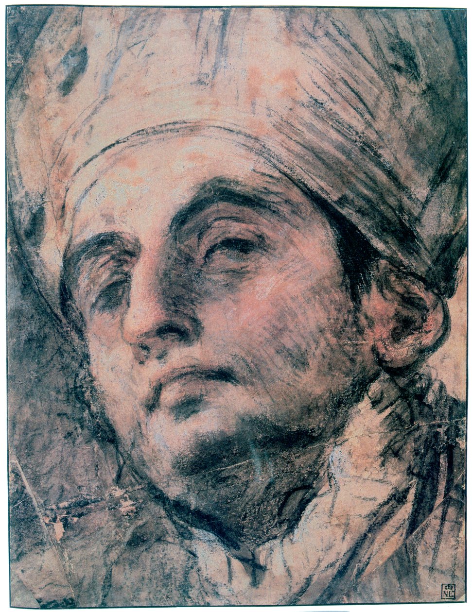Portrétanulmány, c1676-1727 alkotó: Giovanni Antonio Pellegrini