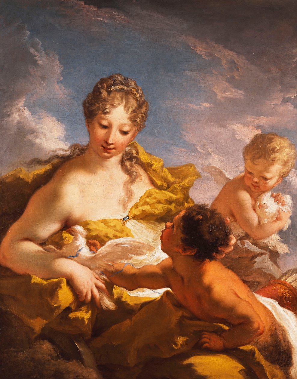 Vénusz, Ámor és egy faun, 1708-13 alkotó: Giovanni Antonio Pellegrini