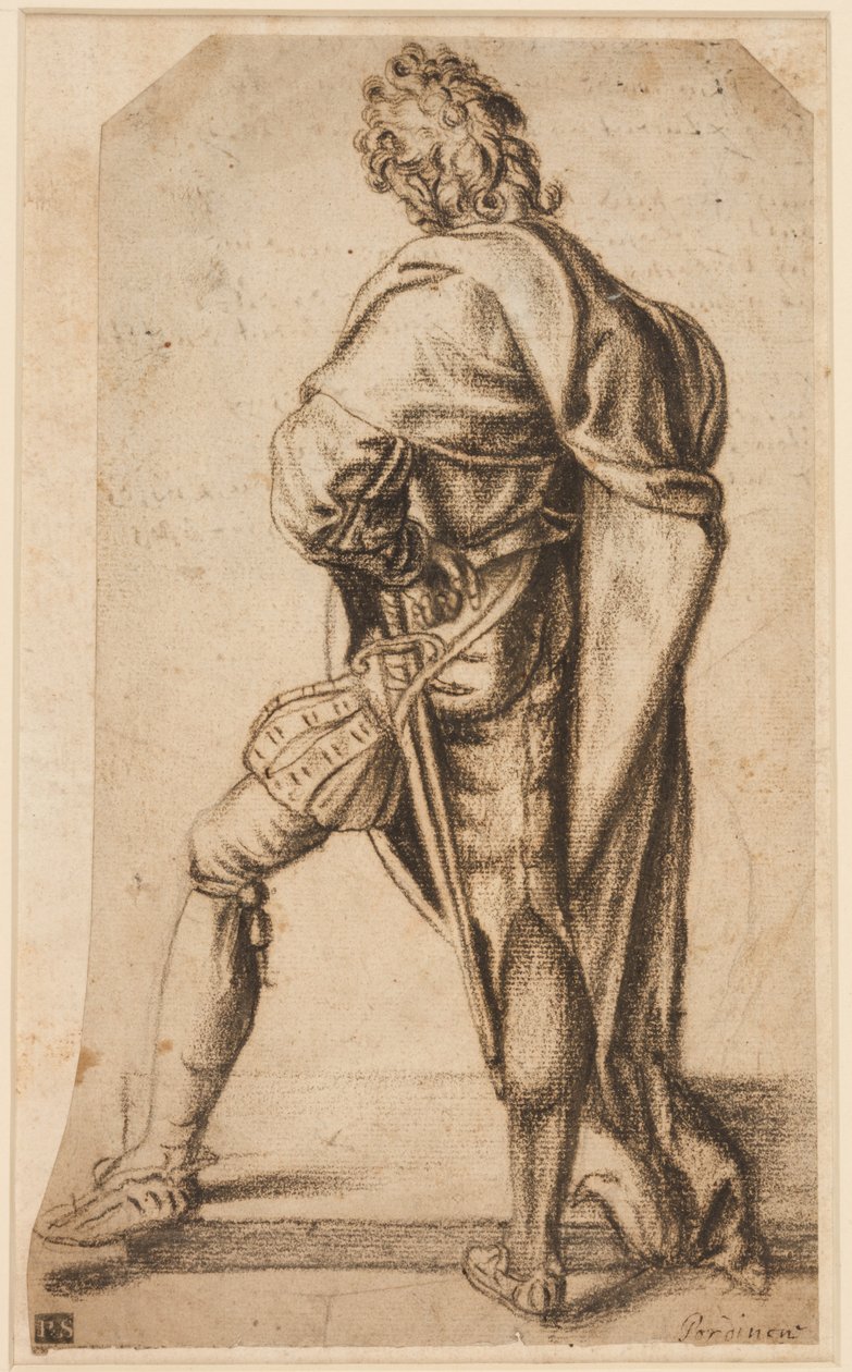 Egy férfi áll, hátulról nézve alkotó: Giovanni Antonio Pordenone