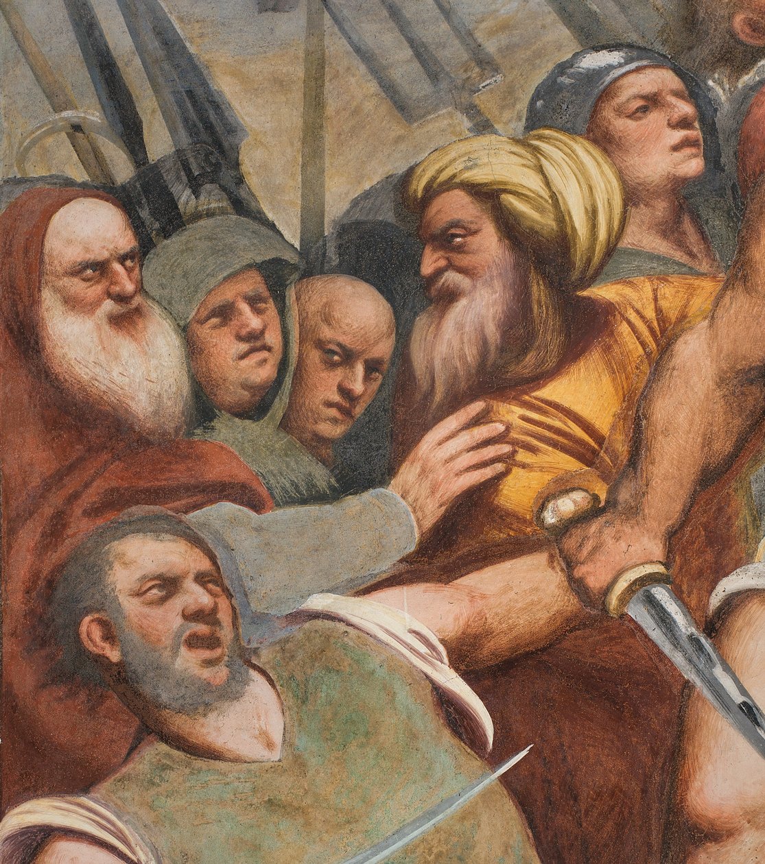 Középfolyosó, első déli szakasz, Krisztus a keresztre szegezve, a Pordenone alkotó: Giovanni Antonio Pordenone