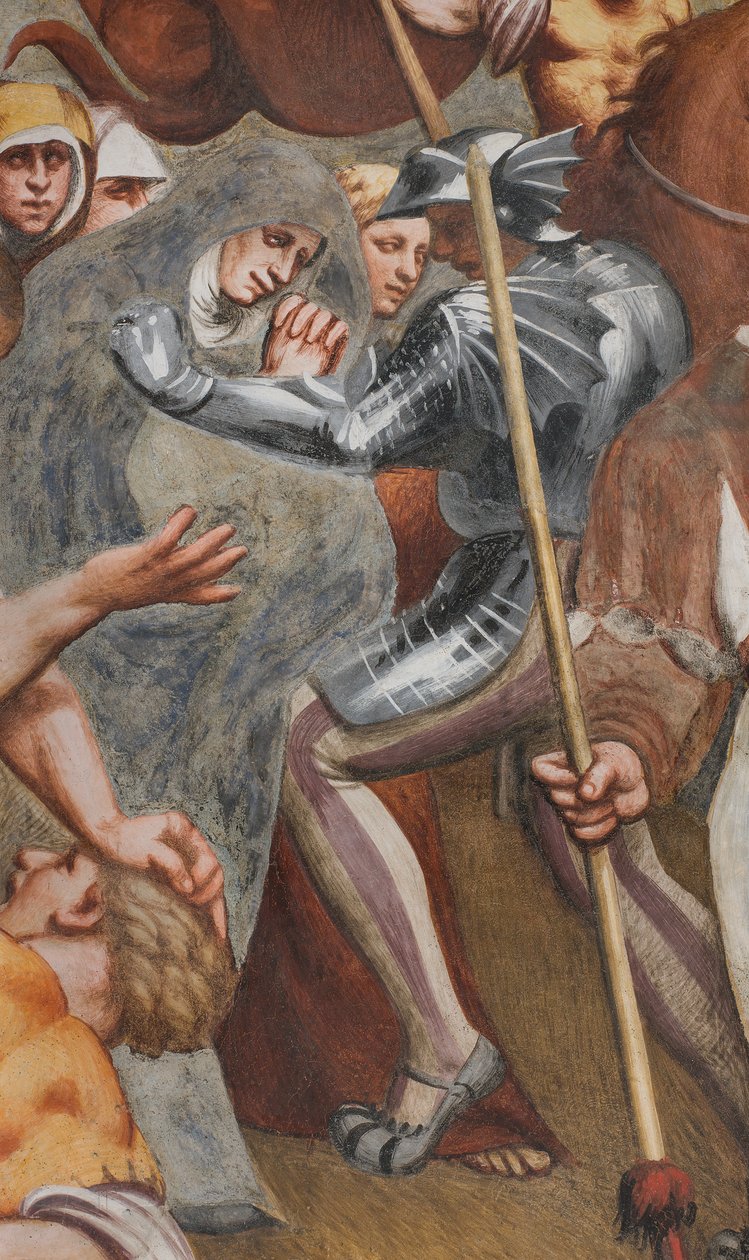 Középfolyosó, első déli szakasz, Krisztus a keresztre szegezve, a Pordenone alkotó: Giovanni Antonio Pordenone