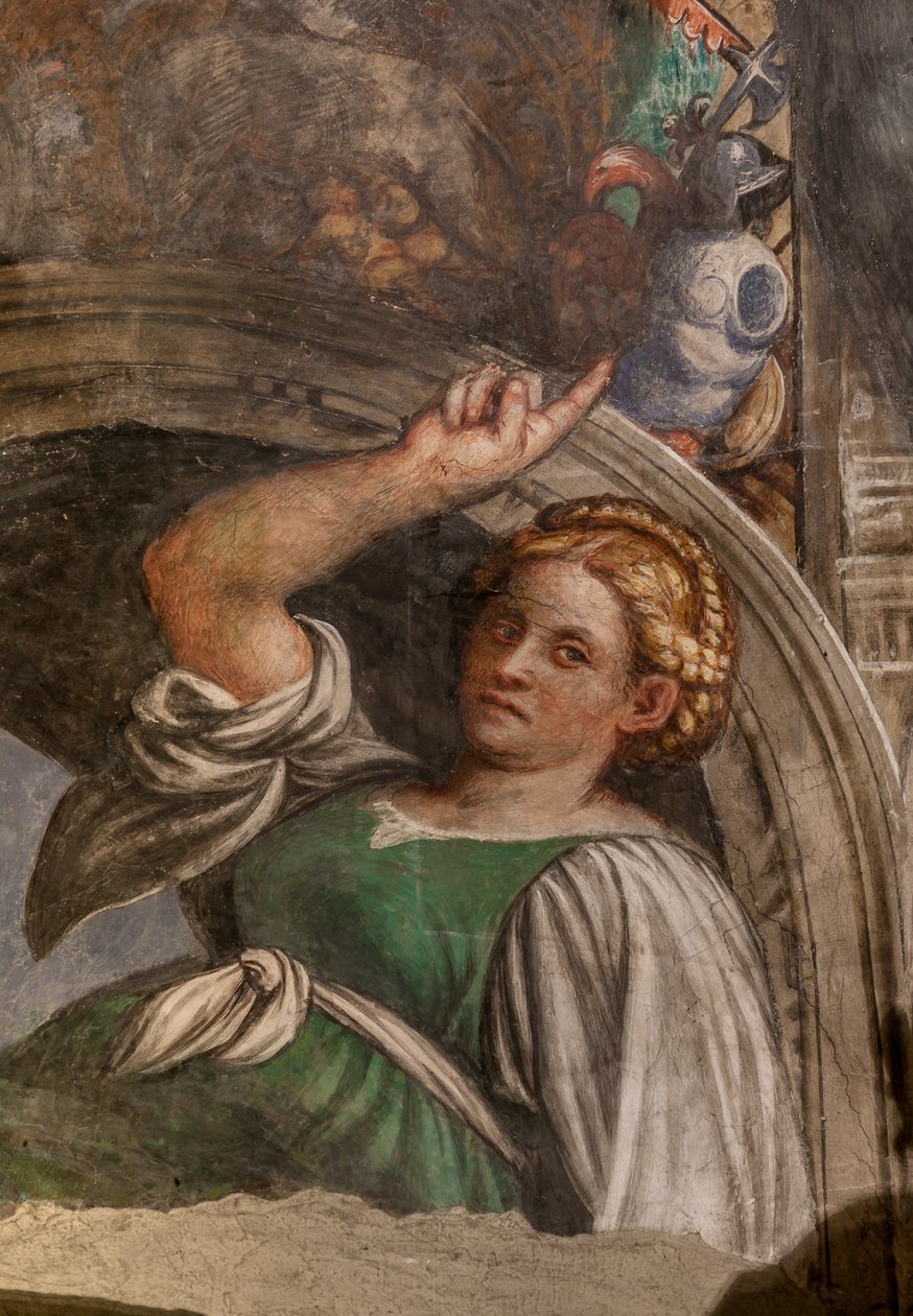 Lunette egy szibilt ábrázol, 1529 körüli freskó) (3601435 részlet) alkotó: Giovanni Antonio Pordenone
