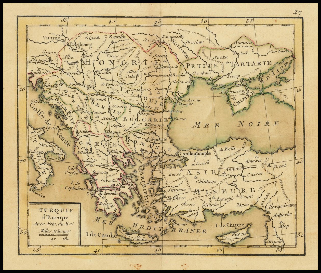 1762-es térkép - Európai Törökország alkotó: Giovanni Antonio Rizzi Zannoni