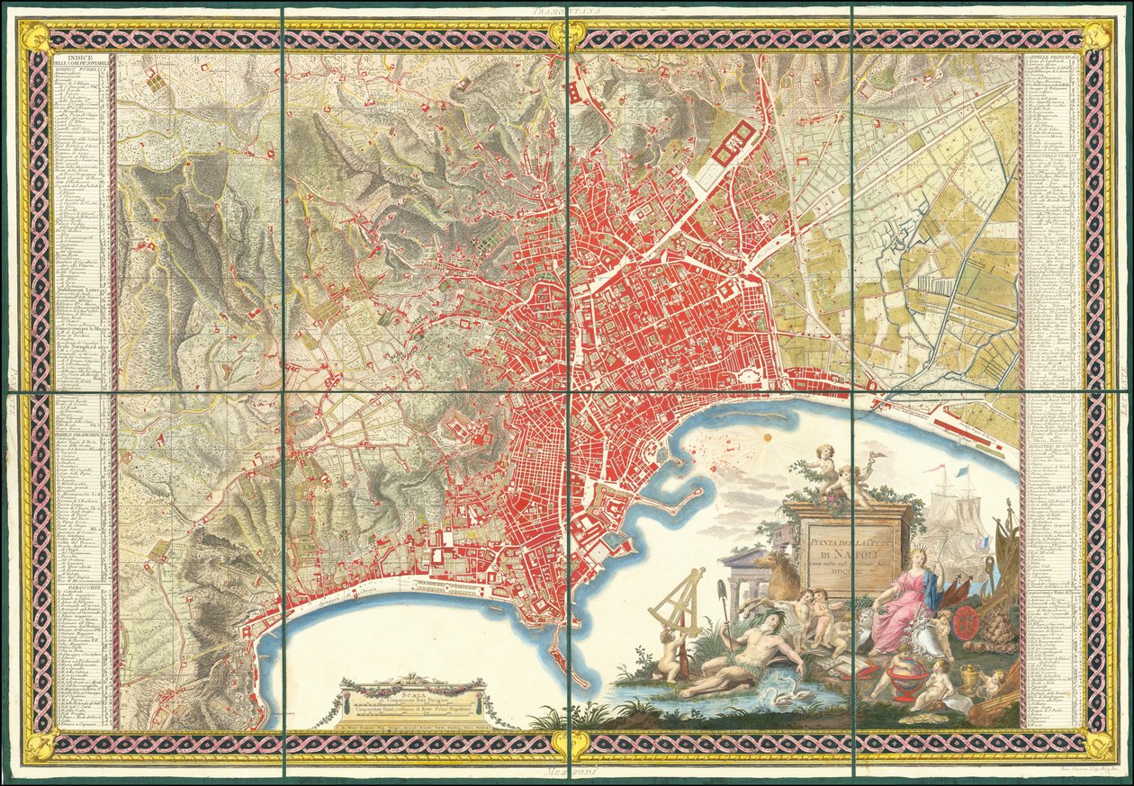 Nápoly 1790-es térképe alkotó: Giovanni Antonio Rizzi Zannoni