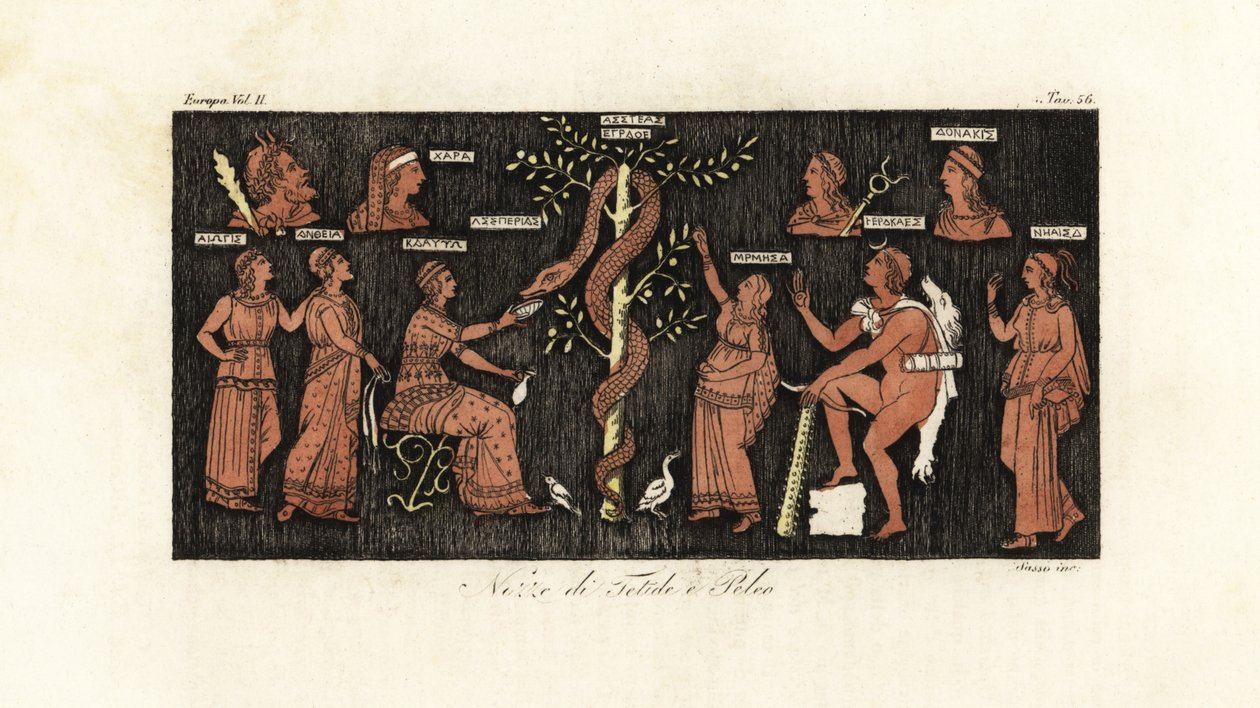 Héraklész a 11. vajúdásán, aranyalmát szed a Heszperidok kertjéből, amelyet Ladon kígyó őrzött alkotó: Giovanni Antonio Sasso