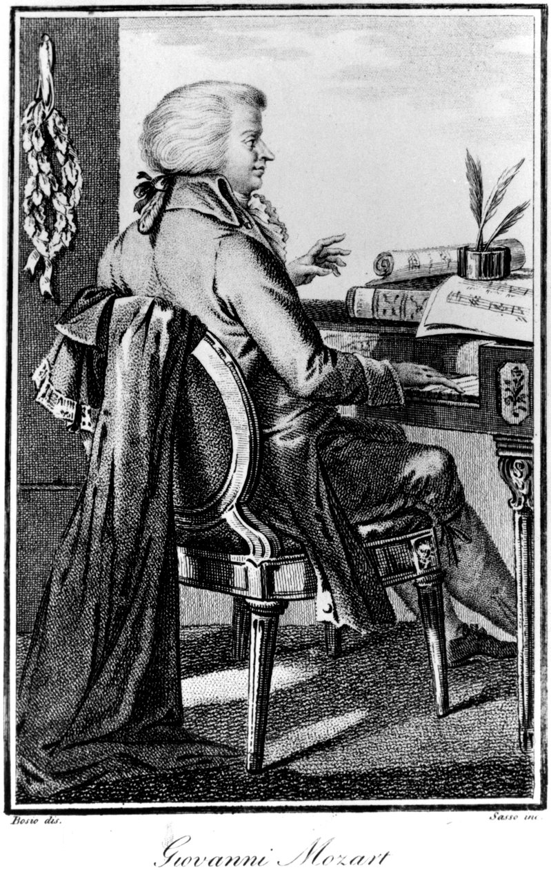 Wolfgang Amadeus Mozart, osztrák zeneszerző, 1784-1827 alkotó: Giovanni Antonio Sasso