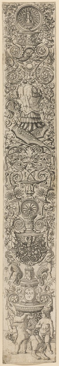 Négy gyerek játszik, tizenkét dísztábla hetes tányérja alkotó: Giovanni Antonio da Brescia