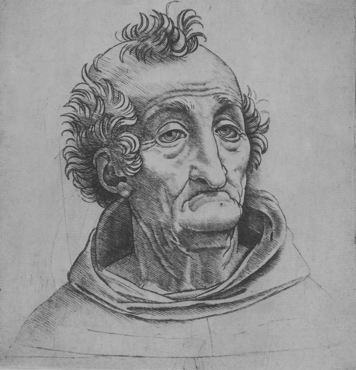 Egy öregember feje, kb. 1490-1525. alkotó: Giovanni Antonio da Brescia