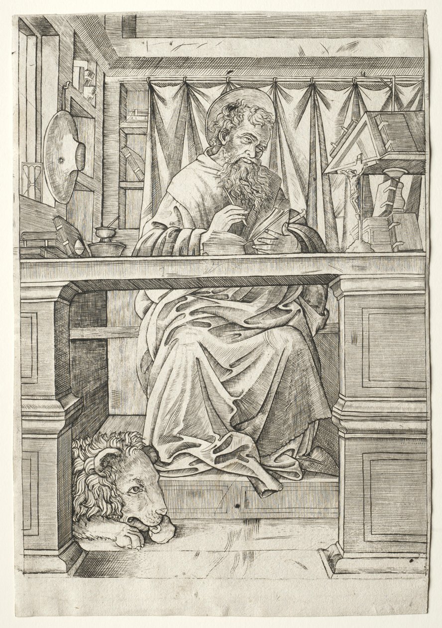 Szent Jeromos tanulmányában, c. 1510. alkotó: Giovanni Antonio da Brescia