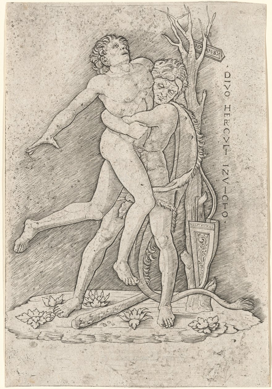 Herkules és Antaeus alkotó: Giovanni Antonio da Brescia, after Andrea Mantegna
