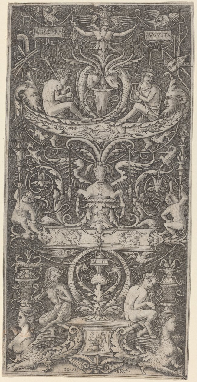 "Victoria Augusta" feliratú dísztábla alkotó: Giovanni Antonio da Brescia after Nicoletto