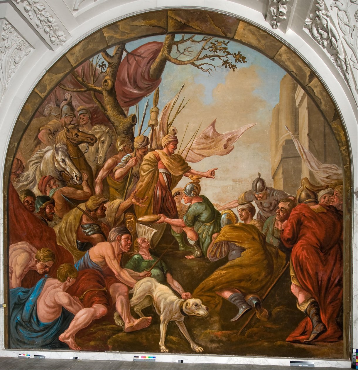 Claudius Civilis lábai elé rakott római zsákmány alkotó: Giovanni Antonio de Groot